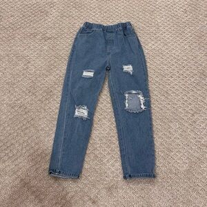 Distressed Blue Jeans